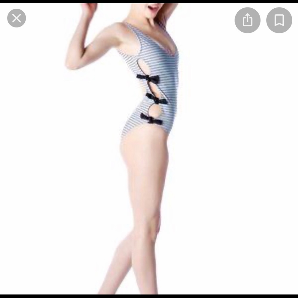 LOLLI SWIM I LOVE ROCK AND ROLL SIDE BOW SWIMSUIT